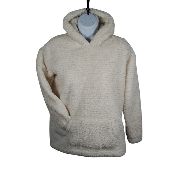 Children Place Girl Beige Gold Hoodie Sherpa Long Sleeve pullover L - Picture 1 of 6